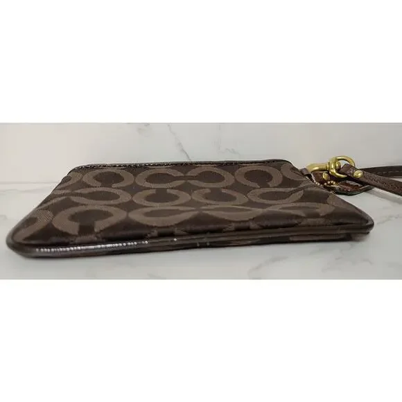 COACH Vintage Madison Op Art Brown Signature Wristlet - EUC - Picture 3 of 5
